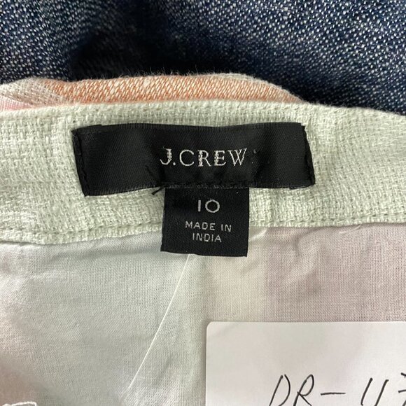 J. Crew Button Up Midi Dress In Mixed Stripe Size 10 Linen Tie Waist NWT DR-1176 - Picture 10 of 12